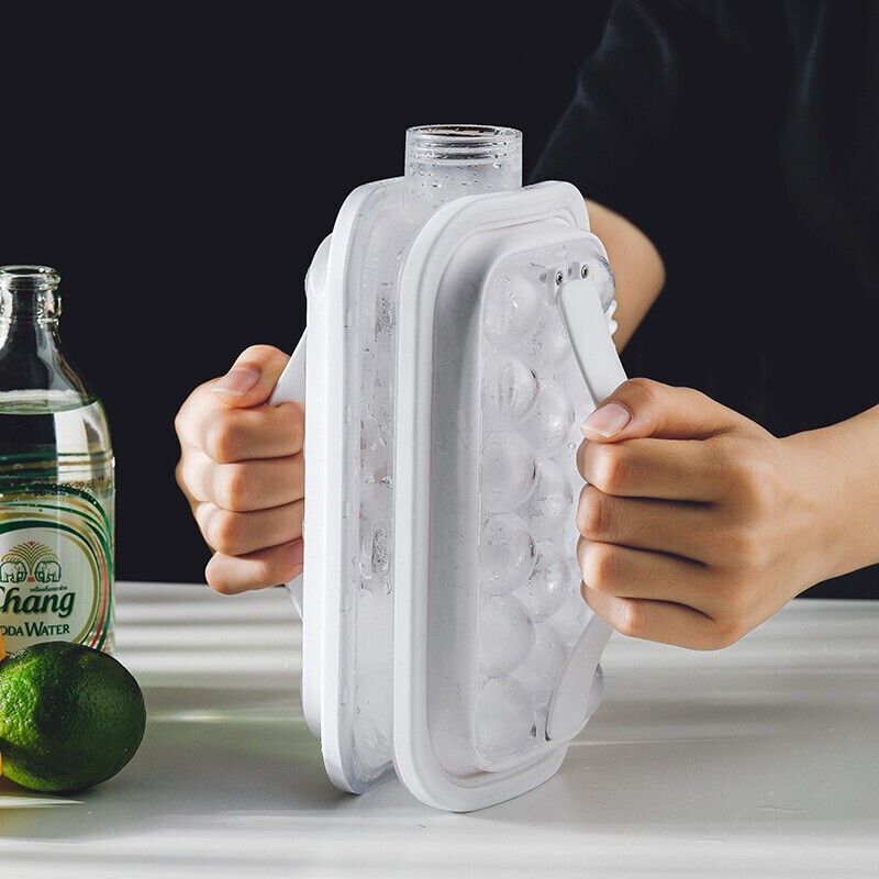 Botella Hielera Portátil 2 en 1 Molde para hacer Hielo en Cubos
