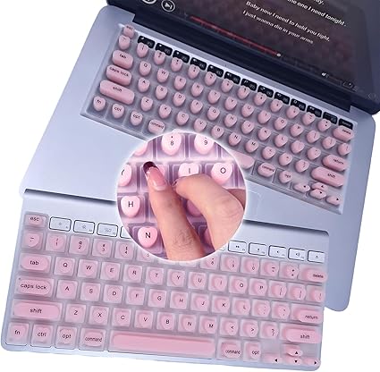 Funda de teclado para uñas largas, protector de teclado elevado de silicona para arte de uñas, escritura cómoda para uñas largas