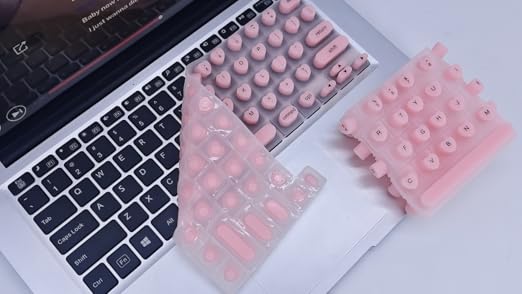 Funda de teclado para uñas largas, protector de teclado elevado de silicona para arte de uñas, escritura cómoda para uñas largas