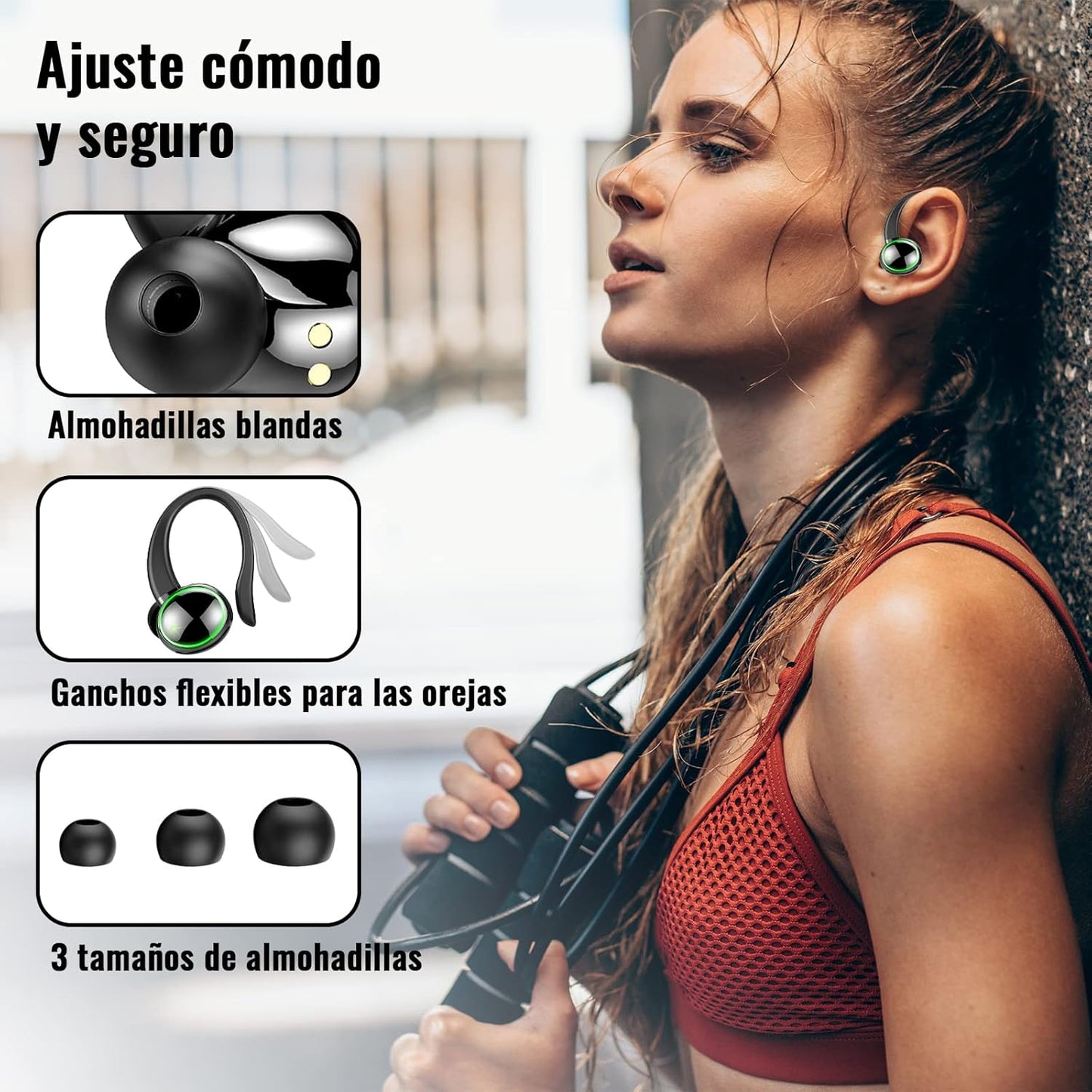 EARBUDS V5 CON CLIP SUJETADOR IDEAL PARA HACER DEPORTEEN ESPECIAL CORRER Y EL GYM