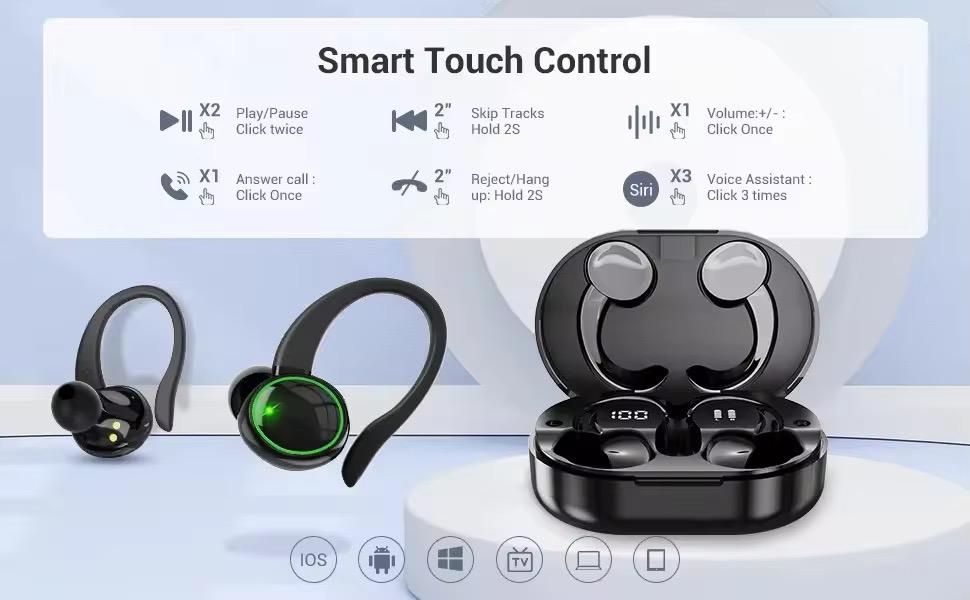 EARBUDS V5 CON CLIP SUJETADOR IDEAL PARA HACER DEPORTEEN ESPECIAL CORRER Y EL GYM