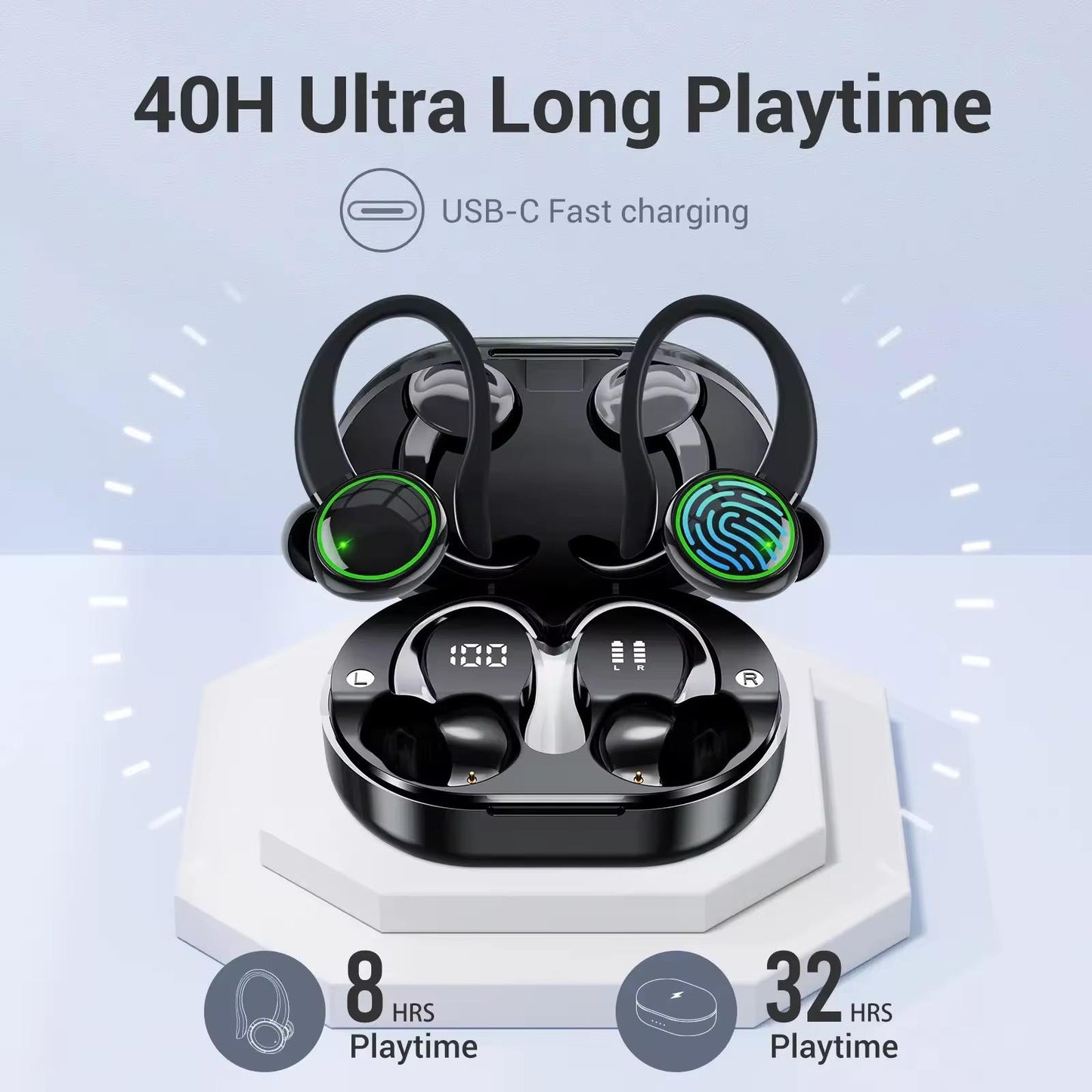 EARBUDS V5 CON CLIP SUJETADOR IDEAL PARA HACER DEPORTEEN ESPECIAL CORRER Y EL GYM