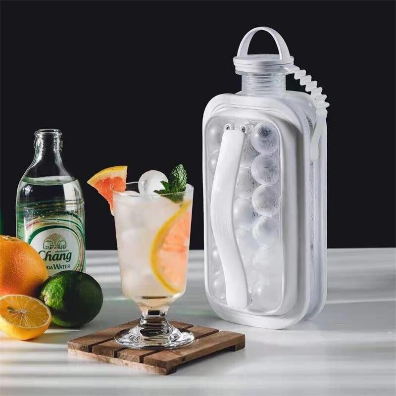 Botella Hielera Portátil 2 en 1 Molde para hacer Hielo en Cubos